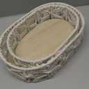 HOSROOME Macrame Storage Basket Boho Decor Baskets for Organizing Woven Decorative for Countertop Toilet Paper Basket for Tank Top for Home Decor Bedroom Nursery Livingroom Entryway (Set of 2) (white)