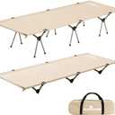 Adjustable Camping Cot for Adults – Ultralight Folding Bed, Heavy Duty 330lbs, Portable Outdoor Backpacking Cot for Camping, Hiking, Travel, Tent, Beach, Truck, Office Nap, Khaki