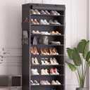 Shoe Rack with Covers - 9 Tiers Tall Shoe Rack Organizer Large Capacity Shoe Shelf Lightweight, and Space-Saving Shoe Rack is Perfect for Storing Shoes in Garages, Hallways, and Balconies