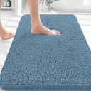 Bathroom Rugs 30x20, Extra Soft Absorbent Chenille Bath Rugs, Rubber Backing Quick Dry, Machine Washable Bath Mats for Bathroom Floor, Tub and Shower, Home Decor Accessories, Airy Blue
