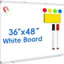 Magnetic Whiteboard, 36x48 Inch, Large Wall Mounted Dry Erase Board, White Board with Aluminum Frame for Home Office Classroom