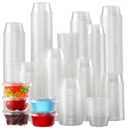 [650 Sets - 2 Oz ] Jello Shot Cups, Small Plastic Containers with Lids, Airtight and Stackable Portion Cups, Salad Dressing Container, Dipping Sauce Cups, Condiment Cups for Lunch, Party to Go, Trips