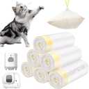 Cat Litter Box Liners with Drawstring 120 Count, 23x14 Kitty Litter Box Bags Leak-Proof liners Fit for Purax/PuraMax with 10KG/22LBS Load Capacity, Small