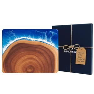 BIEROFARO Handmade Wood Chopping Board Acacia with Resin Ocean Wave Design, Kitchen Cutting Board for Meat, Cheese, Fruits&Vegetables, Unique Serving Tray, Housewarming and Wedding Gift