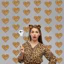 Leopard Print Heart Garlands Cheetah Theme Party Decorations 6Pcs Animal Print Heart Hanging Paper Garland Banners Wild Party Decor for Girls Women Birthday Bachelorette Bridal Shower Supplies