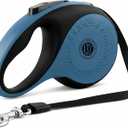 American Kennel Club Heavy Duty Retractable Dog Leash, 16.4ft, Tangle-Free, Ergonomic Grip, One-Hand Brake, for Medium & Large Dogs up to 110 lbs Blue, Large Dog (Up to 110 lbs)
