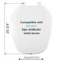 Centoco Eljer Emblem Round Toilet Seat with Square Front, Closed Front with Cover, Residential, Plastic, Made in the USA, EMB201-001, White