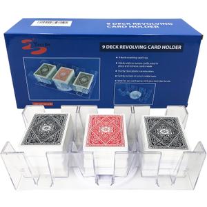 Yuanhe 9 Deck Rotating-Revolving Playing Card Tray, Card Holder