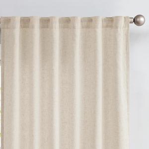 jinchan Beige Linen Curtains with White Privacy Lining Natural Lined Curtains 90 inch Light Filtering Drapes for Living Room Bedroom Neutral Farmhouse Cottage Core Home Office Decor Back Tab 2 Panels