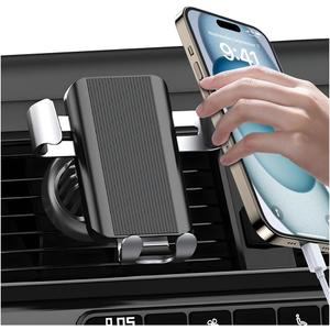 zipelo Car Phone Holder, Vehicle Air Vent Smartphones Mount with Metal Hook Clip, 360 Rotation Hands Free Automotive CellPhones Cradle Accessories, Universal for SUV, Sedan, Truck