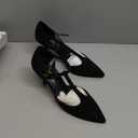 DREAM PAIRS Heels for Women Pointed Toe Kitten Heels Pump T- Strap Dress Shoes, Size 7