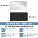 Foldable Car Windshield Sun Shade 280T Thickened Reflective UV & Heat Shield with Storage Bag, Keeps Interior Cool, Universal Fit for Sedans, SUVs & Trucks Medium (64" x 32")
