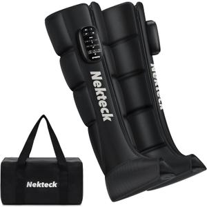 Nekteck Leg Compression Massager Recovery System, Cordless Foot and Leg Massager for Circulation and Pain Relief, Rechargeable Compression Boots with 6 Modes 4 Intensities, Legs Relaxation, Size: Middle (2-Pack)
