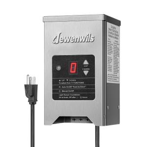 DEWENWILS 150W Low Voltage Landscape Transformer with Photocell Sensor, 120V AC to 12V/15V AC, Low Voltage Transformer for LED Landscape Lights, Spotlight, Weatherproof Stainless Steel, ETL Listed