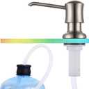 Soap Dispenser for Kitchen Sink Brushed Nickel, Built-in and Refill-from-Top Design with Liquid Hand & Dish Soap Bottle