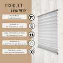 No Drill Cordless Pleated Fabric Shades, White, 58" W x 64" H
