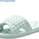 Shower Shoes Quick Dry Non-Slip Bathroom Slippers for Men Women Dorm Home Slides (6.5-7.5 Women/5.5-6.5 Men, Blue)