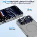 LEKEVO Stand for iPhone 17 Pro Max Magnetic Case, Compatible with MagSafe, Built-in Kickstand, Camera Lens Protector, Translucent Matte Slim Silicone Shockproof Hard Back Phone Cover, Gray