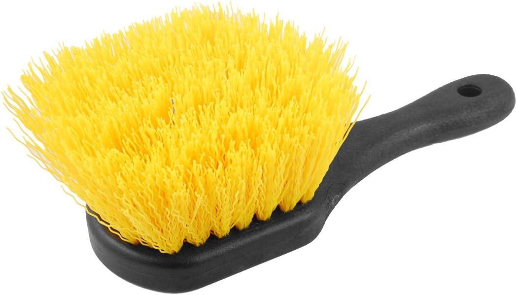 Nonslip Handle Car Carpet Scrubbing Brush Cleaner Black Yellow 8.1" Length