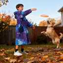 Funnycokid Boys Bathrobe Zipper Kids Soft Fleece Hooded Robe 12-14 Years