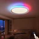 16 Inch Natural Light Spectrum Ceiling Light - 40W RGB Color Changing LED Panel with IR Remote Control for Bedroom, Gaming Room & Gym