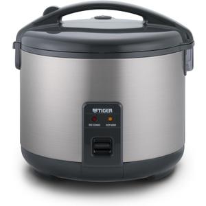 Tiger JNP-S18U-US 10 Cup Capacity White Rice Cooker with Non-Stick Inner Pot, Retractable Power Cord, and Keep Warm up to 12 hours (Urban Satin)