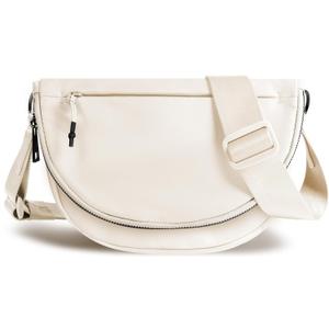 Crescent Bag for Women and Men, Fashion Medium Nylon Folding Crescent Moon Bag Single Shoulder Bag with Adjustable Strap