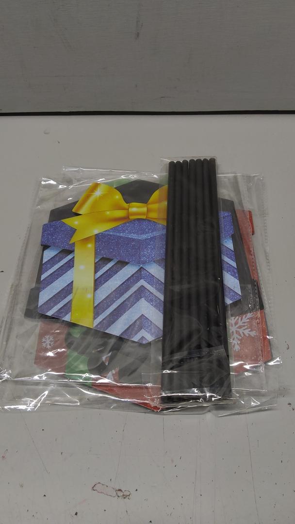 Drydiet 3 Pack Metal Christmas Yard Signs Decor Xmas Yard Stakes Outdoor with Stakes for Holiday Outdoor Garden Lawn Pathway Decoration(Gift Boxes)