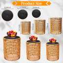 3 Pack Solar Outdoor Side Table with Integrated Glow Lights Set, Poolside Side End Table Waterproof Rattan Nesting Accent Table for Patio, Poolside, Backyard, Porch, Garden, Balcony Indoor Outdoor Use, Large