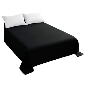  Black Top Sheet, Premium Hotel 1-Piece, Luxury and Soft 1500 Thread Count Quality Bedding Flat Sheet, Wrinkle-Free, Stain-Resistant