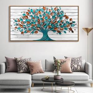 Mofutinpo Tree of Life Wall Art for Living Room, Office, Bedroom & Kitchen - Framed Canvas Painting, 29x58IN