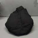 Womens Winter Cropped Puffer Jacket Coat Casual Quilted Baggy Long Sleeve Zip Down Jackets Outerwear (X-Large, Black)