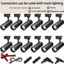 H Type Track Lighting Accessories, H Track Flexible Connector for Single Circuit 3-Wire-1 Track Rail, Black Track Connector for H Track System, LED Track Lighting Kit (Black)
