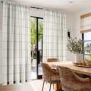 Plaid Gingham Curtains 84 inches Long for Bedroom Living Room 2 Panels, 52"W x 84"L