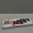 Soobest LED Wall Clock Digital Clock with Seconds, Electric Plug in Large Big Numbers Clock 5 Dimmers Wall Mount for Living Room, Auto DST, 10 Inches (Blue)