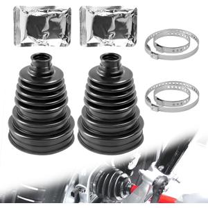 2PCS CV Boot Repair Kit with Stainless Clamps Accessories, CV Axle CV Joint Boot Replacement for Cracked CV Boot Fits Fits 1.02in-1.34in Shafts for Cars, Trucks, SUVs | CV Boot Repair Kit with Stainless Clamps Accessories