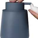 INGOFIN Ceramic Foaming Soap Dispenser - 12 oz Foam Hand Soap Dispenser Bathroom, Ceramic Dish Soap Modern Dispenser with Pump for Kitchen, Matte Blue