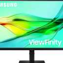 SAMSUNG 32" ViewFinity S6 (S60UD) Series QHD High Resolution Computer Monitor, 100Hz, HDR10, USB-C, Built-In LAN Port, Daisy Chain Support, Easy Setup, Height Adjustable Stand, LS32D606UANXGO, 2024