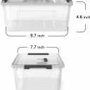 WYT Clear Storage Latch Bins, 6-Pack Storage Organizer Box with Handle and Lids, 5-Litre