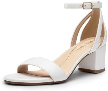 DREAM PAIRS Women's Chunky Low Heels Open Round Toe Ankle Strap Block Heels Party Dress Wedding Sandals 9