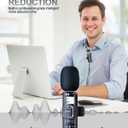 PQRQP 3 in 1 Professional Wireless Lavalier Microphone for iPhone/Android/Camera, Wireless Microphones, Mini Microphone, Crystal Clear Sound Quality for Recording, Live Streaming, Clips-Elegant Black