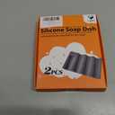 Silicone Soap Dish,Self Draining Soap Holder Perfect for Shower,Bathroom Sink,Kitchen Sink & Travel,Non-Slip Bar Soap Holder Extend Soap Life,Keep Soap Bars Dry & Easy Cleaning Black-2Pcs