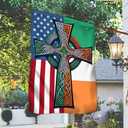 FLAGWIX St Patricks Day Decorations - Irish Celtic Knot Cross St. Patrick's Day Irish American House Flag (29.5" x 39.5") - USA Flags Premium Polyester - Decorative Indoor Outdoor