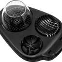 CraftyCrocodile Egg Slicer for Hard Boiled Eggs - 3 Slice Modes Egg Cutter, Heavy Duty, Stainless Steel Dicer - Kitchen Chopper Tool for Strawberry, Mushroom, Grape, Cherry Tomato - Black