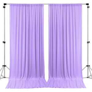 AK TRADING CO. 10 feet x 10 feet Polyester Backdrop Drapes Curtains Panels with Rod Pockets - Wedding Ceremony Party Home Window Decorations - Lavender (60"W x 120"L (Pack of 2))