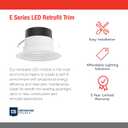 Juno E Series 5"/6" LED Ceiling Light, Baffle Trim Recessed Lighting with 5-in-1 Switchable White Color, 900 Lumens, Wet Rated LED Downlight, Dimmable, White