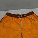 maamgic Mens Boys Short 80s 90s Vintage Swim Trunks with Mesh Lining Quick Dry Swim Suits Board Shorts (Large, Colorblock Ruddy Brown)