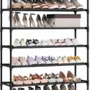 SONGMICS Shoe Rack, 10-Tier Shoe Shelf, Shoe Storage Organizer, 11 x 32.7 x 68 Inches, Metal Frame, Non-Woven Fabric Shelves, for Entryway, Bedroom, Black ULSH110BH01
