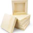 BILLIOTEAM 8 Pack Unfinished Square Wood Panels,4" x 4"/10cm x 10cm,Blank Wooden Canvas Cradled Painting Panel Boards for Drawing, Painting, Pouring, Wood Burning and DIY Arts Crafts Projects