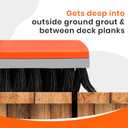Deck Brush with Long Handle, Stiff Bristle Floor Scrub Broom, 55'' Outdoor Scrubber Remove Dirt, Leaves, Snow on Carpet, Patios, Garage, Concrete